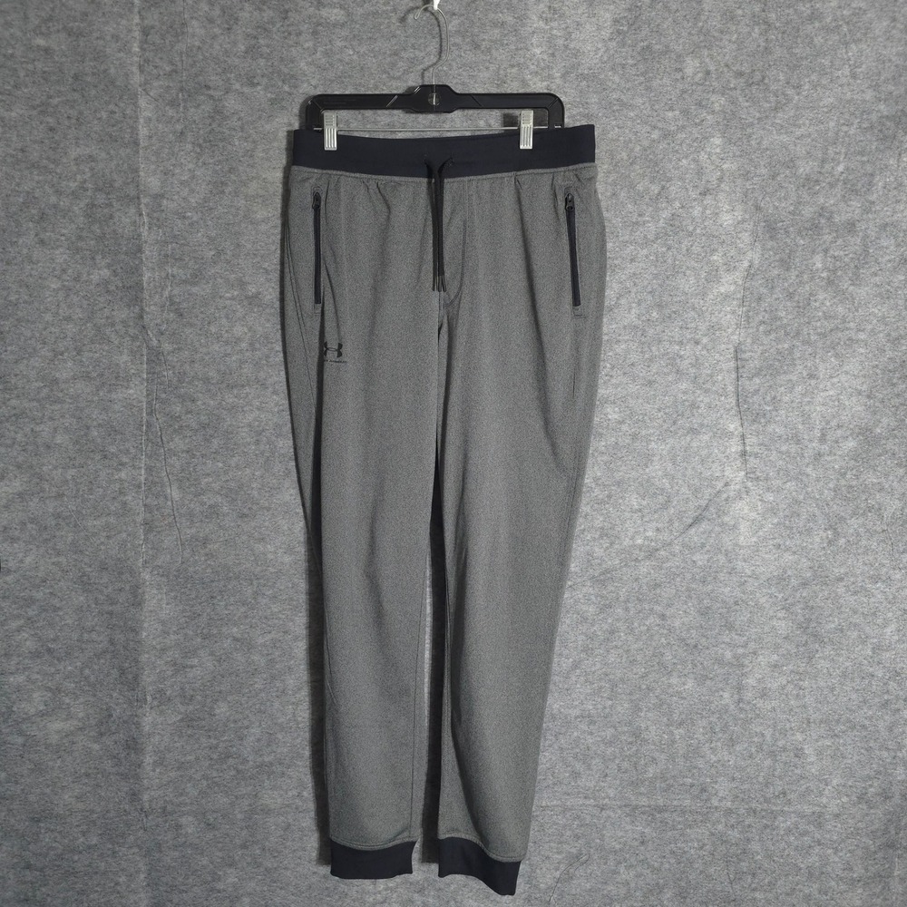 Under Armour ColdGear Joggers Mens Large Grey Loose‎ Fit Zipper Pockets Training